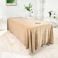 Camel minimalist velvet beauty bed cover with breath hole and elegant draping effect - Milk Coffee