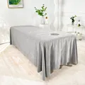 Grey velvet beauty salon bed cover with breathing hole and elegant curved edge design - Large Thickened Milk Velvet Bedspread (With Breath Hole) / Elegant Grey