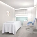 Minimalist white beauty spa bed cover with curved hem and matching rectangular pillow - Pure White Skin-friendly Cotton / Large Bedspread: For 190*80cm Beds