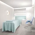 Light blue salon bed cover set with silky fabric and matching pillowcase in SPA interior - Tiffany Blue Skin-friendly Cotton / Large Bedspread: For 190*80cm Beds