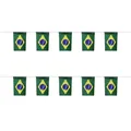 Hanging Brazil flag bunting made of polyester for the 2026 World Cup soccer fans - Brazil String Flag / 14cmx21cm