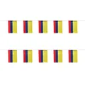 Vertical red blue yellow polyester bunting flags for party decor and sports celebrations - Colombia String Flag / 14cmx21cm