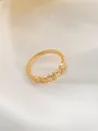 Elegant gold butterfly open ring featuring five connected three-dimensional stars - Gold Linked Stars Fashion Ring (A-1365)