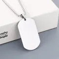 Minimalist polished silver-tone stainless steel dog tag necklace with box chain for men - Polished Silver Tag + Silver Tone Box Chain