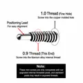 Titanium alloy piercing screw adapter featuring 0.9mm and 1.0mm thread converter ends - 0.9x1.0mm Thread Conversion Screw (Accessories 060) / 1 Piece/Pack / Silver
