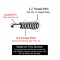 F136 titanium alloy piercing conversion screw 1.2mm to 0.9mm internal thread adapter - 0.9x1.2mm Thread Conversion Screw (Accessories 060) / 1 Piece/Pack / Silver