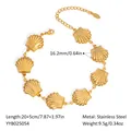 Bracelet à maillons coquillages en acier inoxydable doré avec chaîne réglable et fermoir - Bracelet Coquillage (YYB025054)