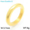 Anello minimalista in acciaio al titanio dorato, finitura liscia, largo 3,7mm. - Taglia 7 / 4mm / Oro
