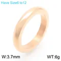 Anello minimalista in acciaio inossidabile oro rosa, larghezza 3,7 mm, taglie 6-12 - Taglia 7 / 4mm / Oro rosa