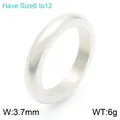 Anello minimalista in acciaio al titanio, larghezza 3,7 mm con finitura lucida - Taglia 7 / 4mm / Colore acciaio