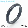 Anello minimalista in acciaio al titanio nero, larghezza 3mm, design leggero 2g, unisex - n.5 / 3mm / Nero