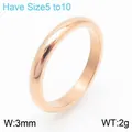 Anello minimalista in acciaio inossidabile oro rosa 3mm, fede liscia per uomo e donna - n.5 / 3mm / Oro rosa