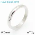 Anello minimalista in acciaio inox lucido da 3mm per uomo e donna, taglia 5-10 - n.5 / 3mm / Colore acciaio