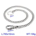 Punk retro dragon head Cuban link pant chain in silver-finish titanium steel for men - Dragon Head Cuban Waist Chain (KK026-Z) / 136g (700x10mm)