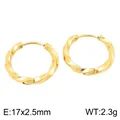 Vergulde gedraaide rvs oorringen, 17 mm diameter, lichtgewicht modieuze sieraden - Mobius Gedraaide Stijl (KE122770-GC)