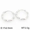 Zilveren gedraaide roestvrijstalen creolen 17x2,5mm minimalistische sieraden - Mobius Gedraaide Stijl (KE122771-GC)