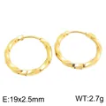 Minimalistische goudvergulde gedraaide roestvrijstalen creolen voor heren en dames, 19 mm - Mobius Gedraaide Stijl (KE122772-GC)