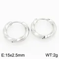 Minimalistische zilveren roestvrijstalen gedraaide oorringen, 15x2,5mm voor dames en heren - Mobius Gedraaide Stijl (KE122850-GC)