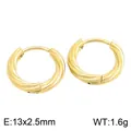 Minimalistische goudkleurige roestvrijstalen gedraaide oorringen, uniseks design, 13mm. - Mobius Gedraaide Stijl (KE122855-GC)