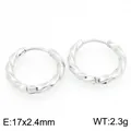 Minimalistische gedraaide creolen van roestvrij staal in zilver voor uniseks stijl - Mobius Gedraaide Stijl (KE123024-GC)