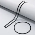Zwarte roestvrijstalen NK-schakelketting set met ketting en armband voor heren en dames. - 2,5mm Zwart / Armband 20cm