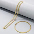 Elegantes Schmuckset bestehend aus vergoldeter Edelstahl-Panzerkette und dazu passendem Armband - 2.5mm / Armband 20cm / Gold