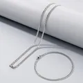 Minimalistisches NK-Panzerkettenset aus Edelstahl in Silber für Damen und Herren - 2.5mm / Armband 20cm / Stahlfarben