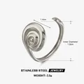 Elegant silver stainless steel spiral ring with 1.8cm inner diameter and 2.5g weight - Threaded Ring (ZN2165) / Silver