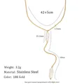 Hochwertige 18K vergoldete Edelstahl Y-Halskette mit Barockperlen und Größenangaben - Unregelmäßiger Perlen Y-Stil (N3638) / Gold