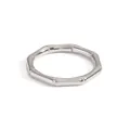 Minimalistischer Bambus-Gliederring aus poliertem Edelstahl in eleganter Silberoptik - US 7 / Bambusstil (YYR023035-P) / Silber