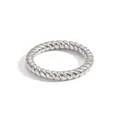 Minimalistischer gedrehter Ring aus hochglanzpoliertem Edelstahl in Silber - US 7 / Gedrehtes Seil (YYR023036-P) / Silber