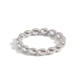 Moderner Bambus-Gliederring in Silber aus poliertem Edelstahl für minimalistisches Styling - US 7 / Ovaler Perlenstil (YYR023037-P) / Silber