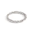 Modern silver bamboo-style ring with polished geometric segments in stainless steel - US 7 / Segmented Bead Style (YYR023038-P) / Silver