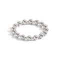 Minimalist silver beaded ring with polished metallic spheres in a modern stacked style - US 7 / Bead Style (YYR023033-P) / Silver