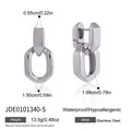 Boucles d'oreilles créoles géométriques en acier inoxydable argenté et hypoallergéniques - Pendant Géométrique (JDE0101340-S) / Argent (JDE0101340-S)