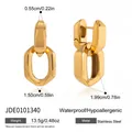 Boucles d'oreilles créoles géométriques en acier inoxydable doré avec tailles - Créole Géométrique (JDE0101340) / Or (JDE0101340)
