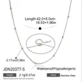 Minimalist silver stainless steel bead necklace with 42cm length and 2.1g lightweight - Silver Beaded Satellite Chain Style (JDN20377-S)