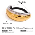 U-shaped stainless steel hair tie featuring a polished gold and silver contrast finish - Gold & Silver Contrast C-Shaped Style (JDH2408007-PS)