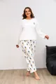 Détail de l'ensemble de pyjama grande taille avec imprimé d'ananas et t-shirt blanc - XL / Blanc