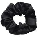 Coletero elegante de satén negro con acabado brillante y textura plisada de calidad - Negro