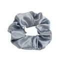 Elegante coletero de satén azul grisáceo con acabado suave y diseño plisado - Gris