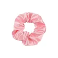 Elegante coletero de satén rosa con brillo sedoso y diseño de pliegues elásticos - Rosa
