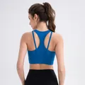 Sujetador deportivo azul marino con correas cruzadas para fitness y correr de alto impacto - S / Azul Real