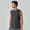 Heren yoga tanktop in donkergrijs ademend modal met een comfortabele pasvorm - S / Tops / donkergrijs