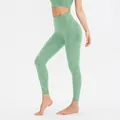 Hellgrüne Camouflage Yoga-Leggings mit hoher Taille und nahtloser Kompression - Grün