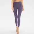 Lila Yoga-Hose mit Camouflage-Muster, hoher Bund und formender Kompression - Lila