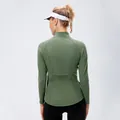 Slim-fit avocado green yoga jacket with back pocket and standing collar for women - 4/S / Tops / Army Green