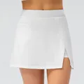 White high-waisted sports skort with side pocket for tennis and running - 2/XS / Bottoms / White