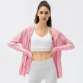 Veste de protection solaire UPF 50+ pour femme rose pâle, légère et respirante - Rose
