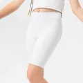 White high-elastic kids sports shorts for girls, slim fit running and yoga shorts - 120 / White